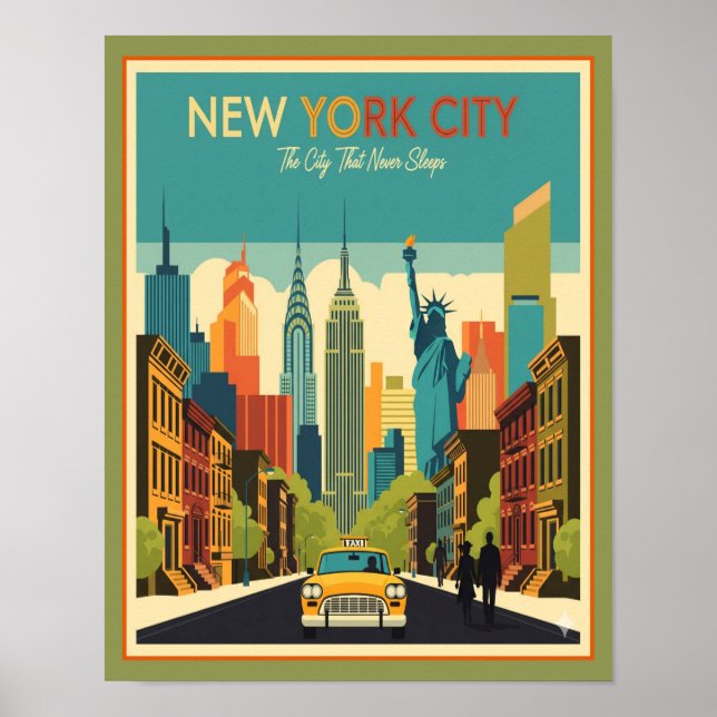 Poster New York au milieu du siècle rétro (Devant)