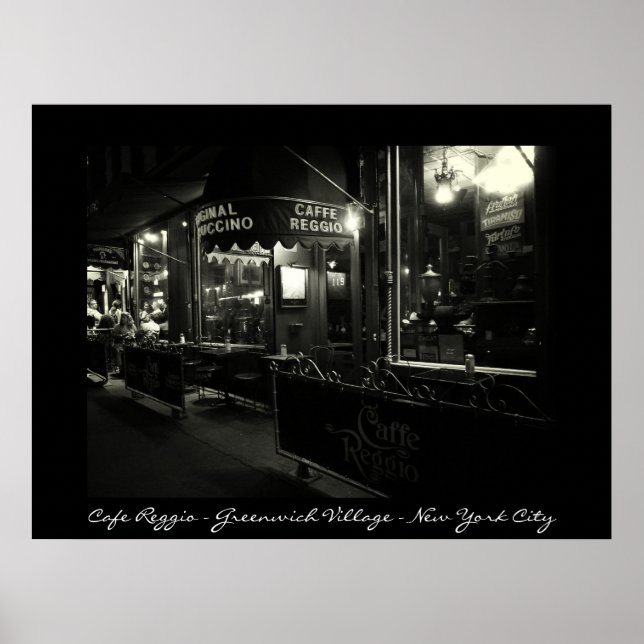 Poster New York - Café Reggio - Greenwich Village (Devant)