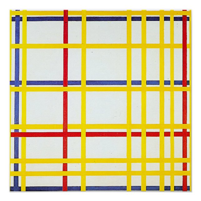 Poster New York City 1 de Piet Mondrian (Devant)