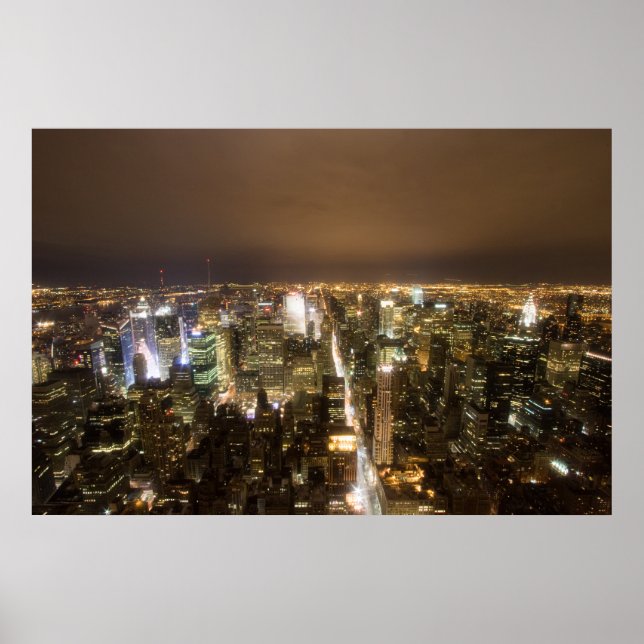 Poster New York City en nocturne (Devant)