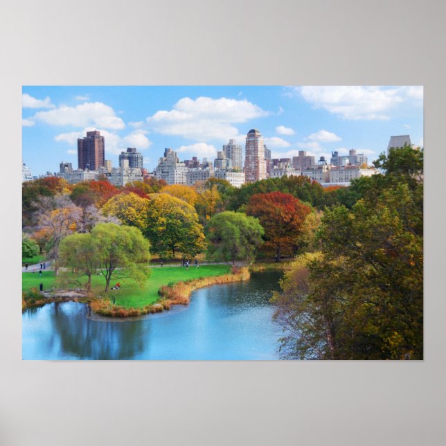 Poster New York City Manhattan Central Park Panorama (Devant)