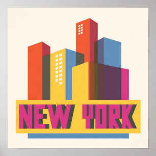 Poster New York City   Neon Skyline