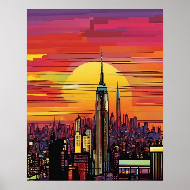 Poster New York City (pop art) (Devant)