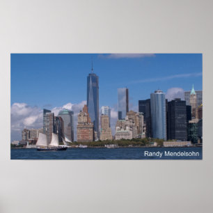 Poster New York City Skyline avec Freedom Tower