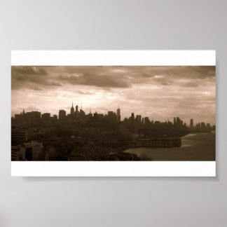 Poster New York City Skyline en Sepia Tones