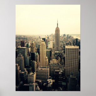 Poster New York City Skyline Midtown, Moyen