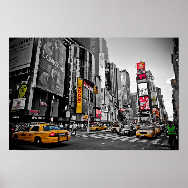 Poster "New York City" Taxi Cabs City Hustle (Devant)