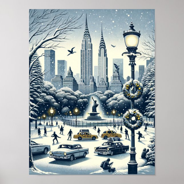 Poster New York Holiday Elegance - Noël personnalisable (Devant)