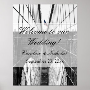Poster New York Mariage NYC Brooklyn Bridge
