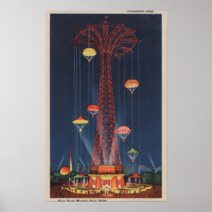 Poster New York, New York - Un parachute au World's