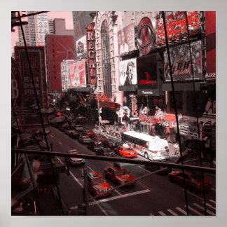 Poster New York Noir/Blanc/Rouge
