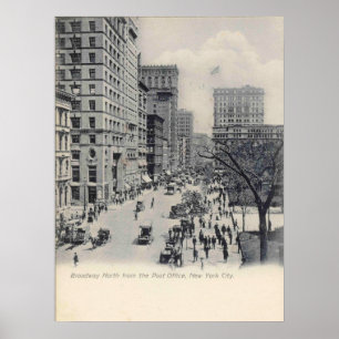 Poster New York, NY, Manhattan, Broadway, Vintage