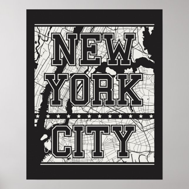 Poster New York | Plan de rue (Devant)