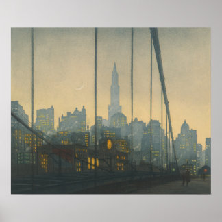 Poster New York - Pont de Brooklyn (1972) - Tavik