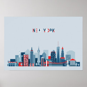 Poster New York   Rouge, blanc et bleu