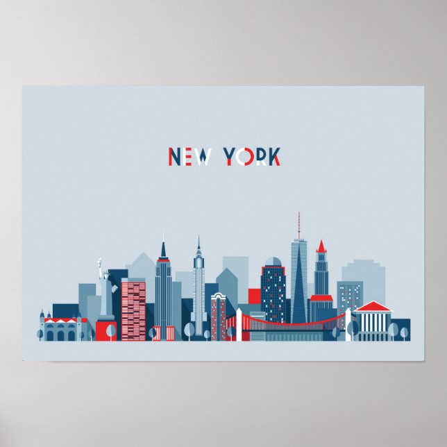 Poster New York | Rouge, blanc et bleu (Devant)