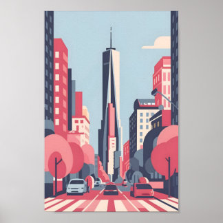Poster New York Scape 4K Vector Serene