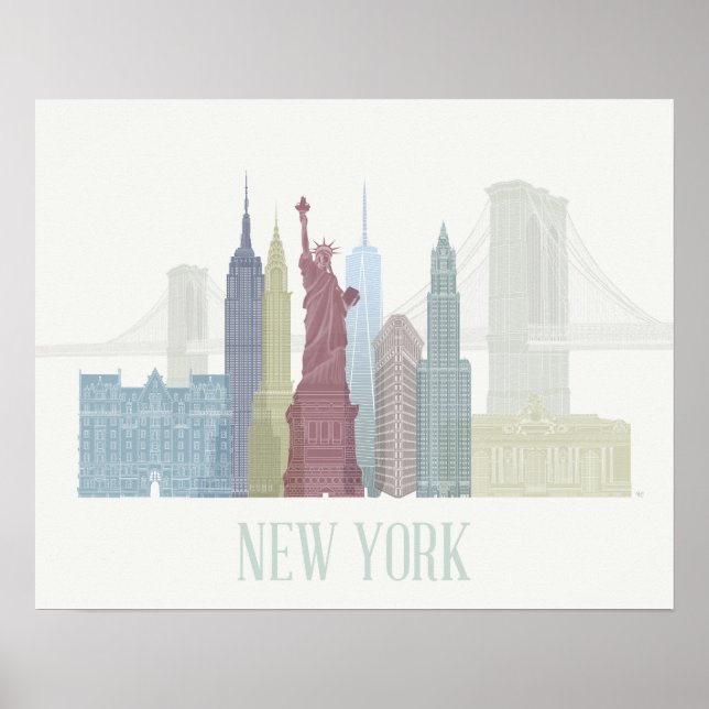Poster New York Skyline (Devant)