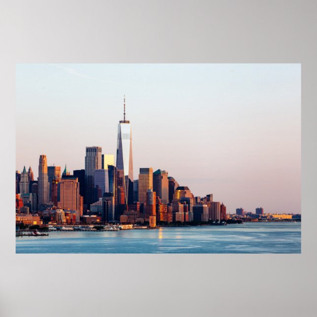 Poster New York Sunset Skyline Vue du World Trade Center (Devant)