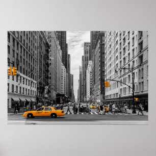 Poster New York Taxi Urban City Color Pop Photographie