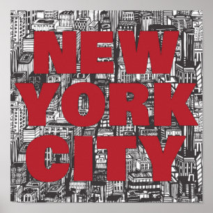 Poster New York   Typographie Skyscraper
