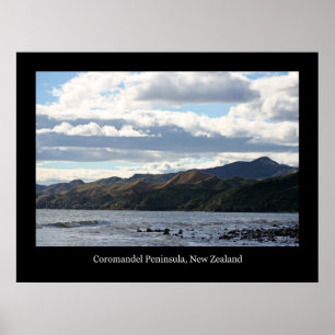 Poster New Zealand Coast w/ Black Border