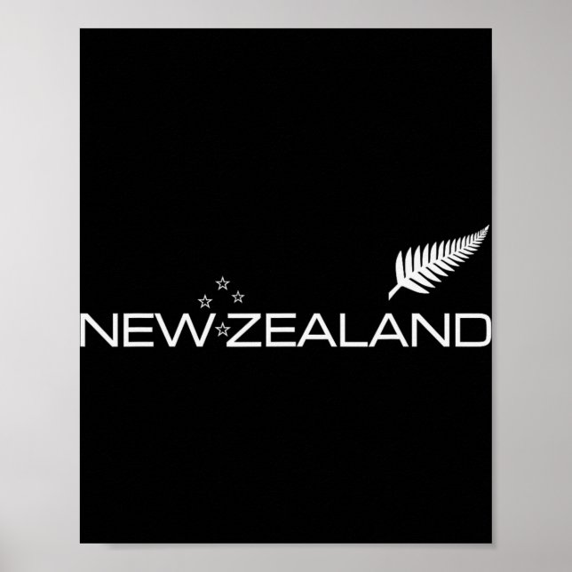 Poster New Zealand Fern Flag Athletic Srts Style Tee  (Devant)