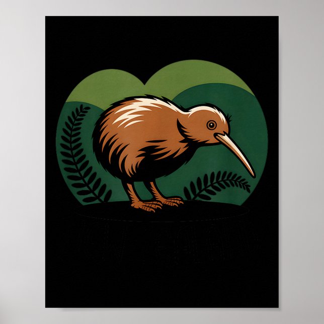 Poster New Zealand Kiwi Bird  (Devant)