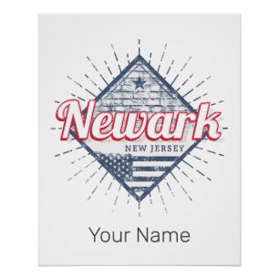 Poster Newark City New Jersey États-Unis Vintage USA