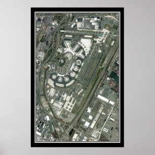 Poster Newark Liberty Intl Airport Satellite Map