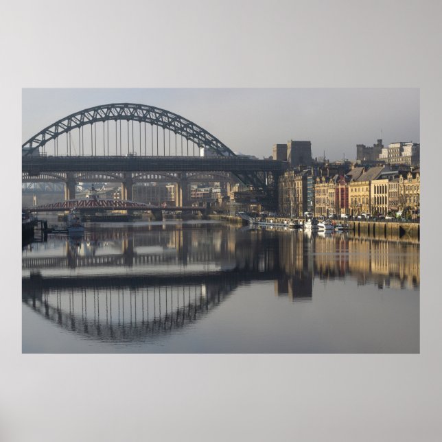 Poster Newcastle Quayside & the Tyne Bridge (Devant)