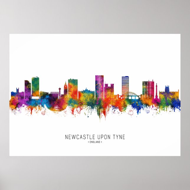 Poster Newcastle UK Skyline (Devant)