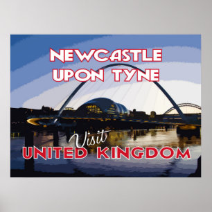 Poster Newcastle Upon Tyne, Visit UK...