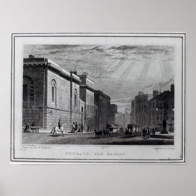 Poster Newgate prison et Old Bailey (Devant)
