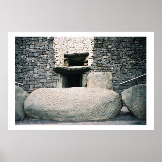 Poster Newgrange Irlande, Symboles Anciens De Pierre Spir (Devant)