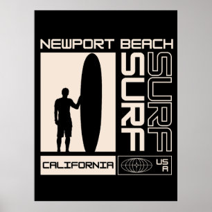 Poster Newport Beach California USA Surf