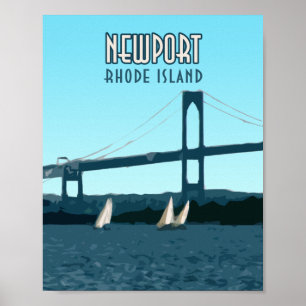 Poster Newport Rhode Island Bateaux Vintages