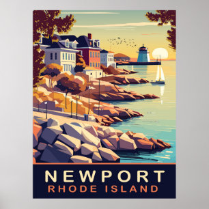 Poster Newport, Rhode Island, côte, Voyage