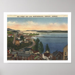 Poster Newport VT Lake Memphremagog Style Vintage des ann