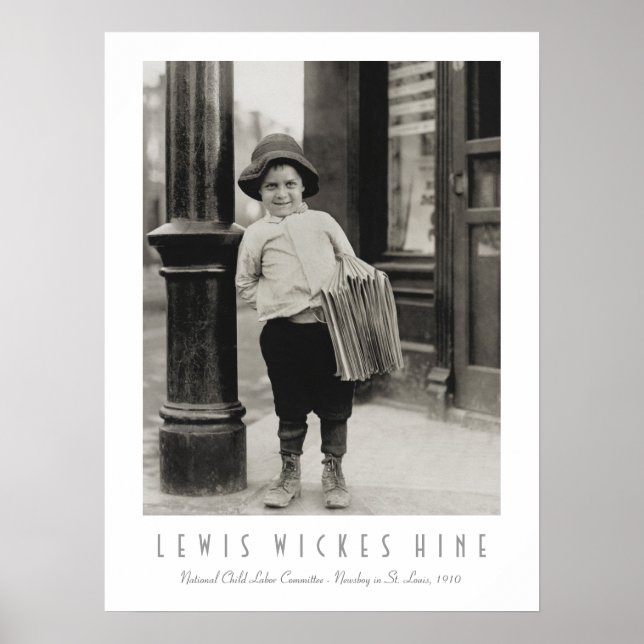 Poster Newsboy à St Louis par Lewis Wickes Hine (Devant)