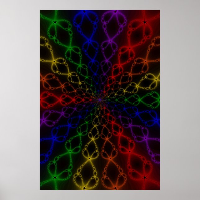Poster Newton Rainbow | Arc-en-ciel Fractal Art (Devant)