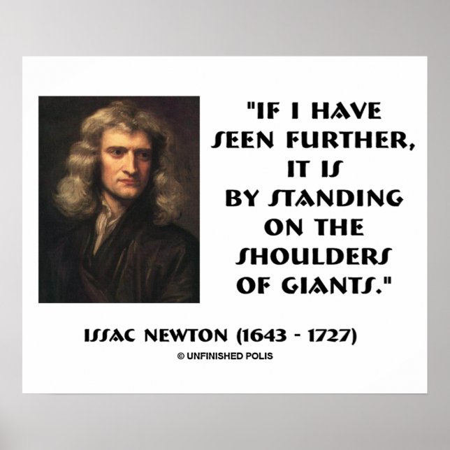 Poster Newton Se Pose Sur Les Épaules Des Géants (Devant)