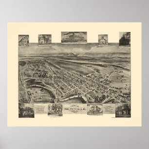 Poster Newville, carte panoramique de PA - 1903