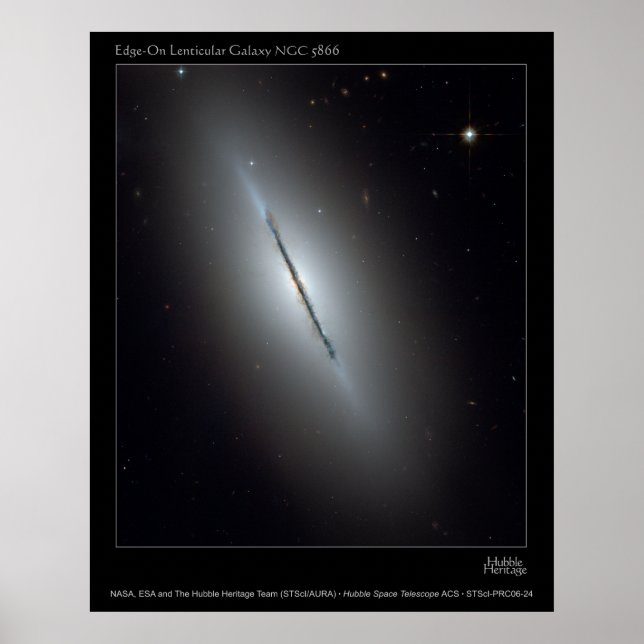 Poster NGC5866-Edge-OnLenticulaireGalaxy-20 (Devant)