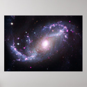 Poster NGC 1672   Galaxie spirale   Télescopes spatiaux