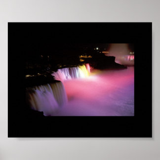 Poster Niagara Falls à la nuit