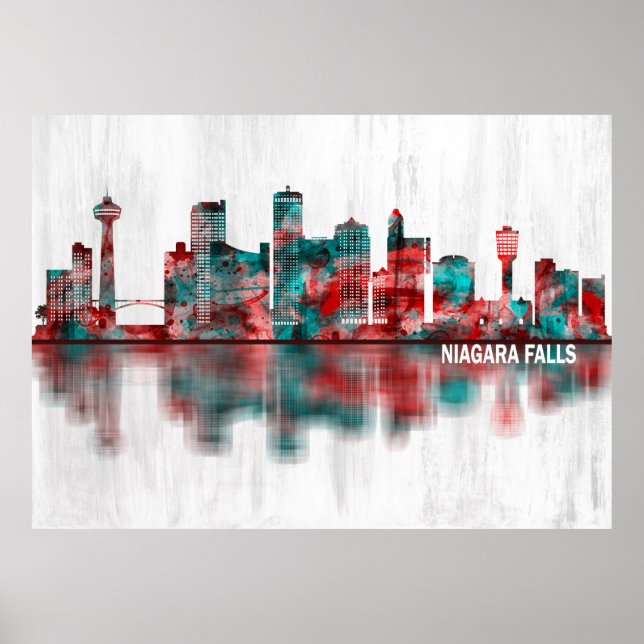 Poster Niagara Falls Canada Skyline (Devant)