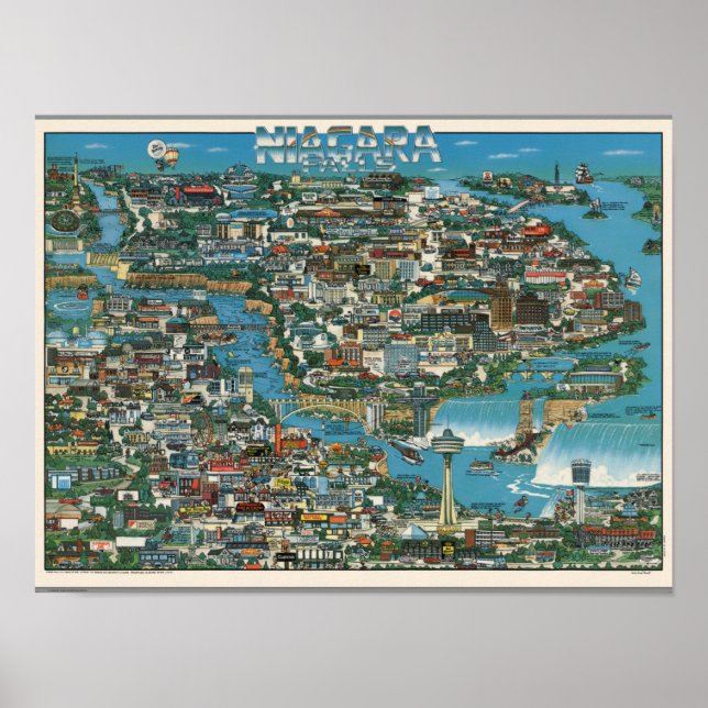Poster Niagara Falls Map (Devant)