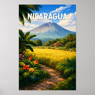 Poster Nicaragua Illustration Voyage Art Vintage