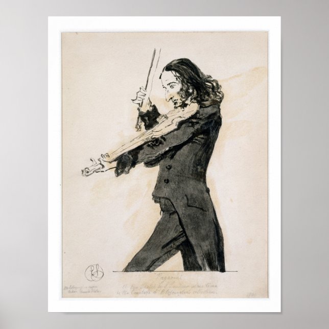 Poster Niccolo Paganini (1782-1840) Jouer au violon, 1 (Devant)